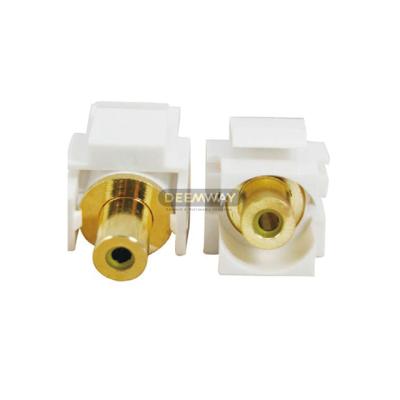 China audio & Video White RCA Jack Insert Connector Socket Female Keystone Snap Into Adapter Port Integrated Coupler For Wall Plate Outlet Panel for sale