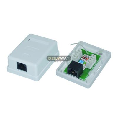 China ABS 1 Keystone Left RJ45 Cat5e UTP PCB Jack Socket Surface Mount Box for sale