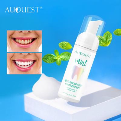 China Private Label Stain Removal Natural Herbal Teeth Whitening Whitening Foam Foam Toothpaste for sale