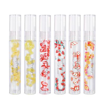 China Custom Wholesale Private Label Organic Clear Vegan Waterproof Moisturizing Glitter Fruit Lip Gloss Vendor Shimmery for sale