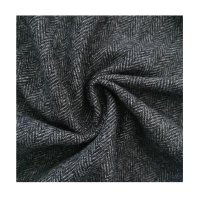 China Factory Direct Brushed Fall And Winter 30%Wool 70%Polyester Sueded Herringbone Blend Fabric for sale