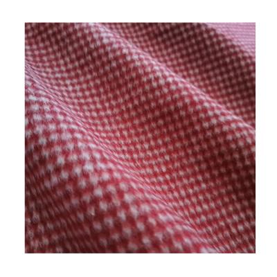 China Anti Factory 30%Wool 70%Polyester Double Pill Face Direct Custom Houndstooth Brushed Fabric For Ladies Coats for sale