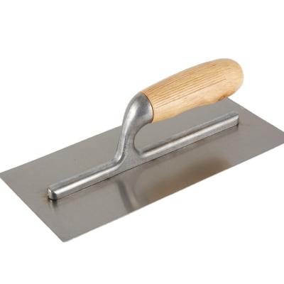 China Carbon Steel Trowel Handle Stainless Steel Blade Wood Mason Concrete Plastering Trowel for sale