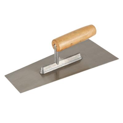 China Carbon Steel Trowel Mirror Polished Outdoor Construction Mason Tools Wooden Handle Trowel for sale