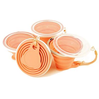 China Sustainable Drive Supported Food Grade Orange Purple Camping Collapsible Mugs For Kids for sale