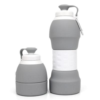 China Sustainable Amazon Label Free Service Provided Collapsible Collapsible Silicone Travel Dropshipping Reusable Water Bottle for sale