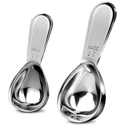 China Sustainable Amazon Label Free Service Provided Thick And Textured 304 Stainless Steel Coffee Scoop Measuring Spoon for sale