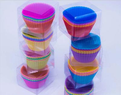 China Viable Order Backed BPA Free Non-Stick Reusable Silicone Cupcake Muffin Baking Cup for sale