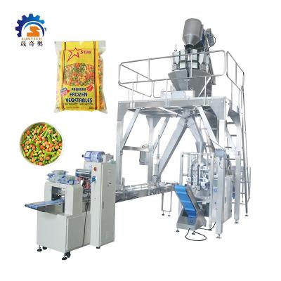 China Frozen Vegetable VFFS 1kg 1.5kg Automatic Breaking Food Packing Machine With 10 Heads Weigher for sale