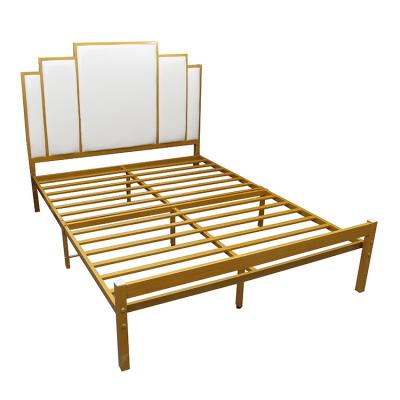 China Other Free Sample Metal Hotel Furniture Single Bed Single Bedroom Classic Iron Design Double Bed Frame for sale