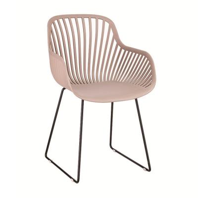 China Cooling PP Material Plastic Chair Dining Chairs For Adult Popular Cafe Plasticchairs Plasticchair Yarn Wicker Polypropylene Weave Side for sale