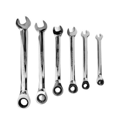 China Brand New Double Polished Combination Ratchet Chrome Vanadium Mirror End Wrench Set With Canvas Pocket for sale