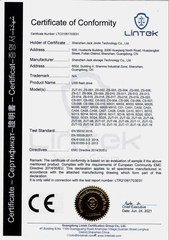 CE - Shenzhen Jack Jindin Technology Co., Ltd.