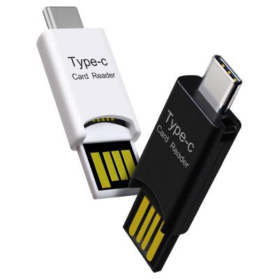 China Plastic High Speed ​​Mini T-Flash TF C USB 2.0 Type OTG Card Reader With Cover Adapter Memory Card Reader for sale