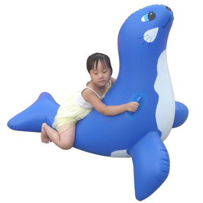 China Natural PVC Swimming Pool Float Inflatable Floating Sea Lion Rider Inflatable Water Toy for sale