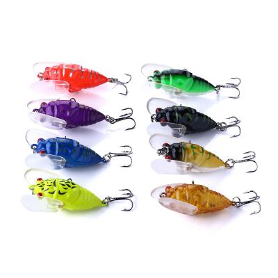 China Hard Plastic Insect Fly Fishing Hard Lure Bait 4cm 6.4g 3D Eyes Insect Groundbait for sale