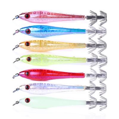 China New Fish Jigging Fishing Lures Luminous Shrimp Jig Bait 95mm Groundbait 6g 5pcs/bag for sale