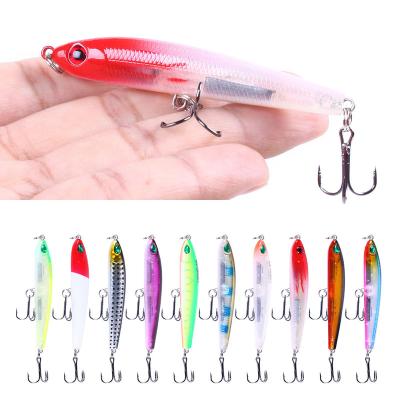 China Metal lure stickbait fishing lure pike lure plastic fishing sinking bass 7.5cm/9g large for sale