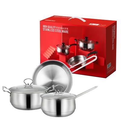 China New Design Non Sustainable Aluminum Stick Pan And Fry Pot Cookware Set for sale