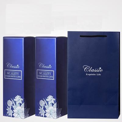 China Single or two cardboard paper red wine bottle recyclable gift box and bag for sale