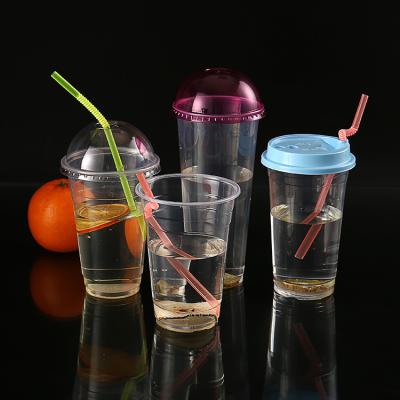 China Single Wall Wholesale Logo Printing Beverage Pet 16oz Plastic Cup for sale