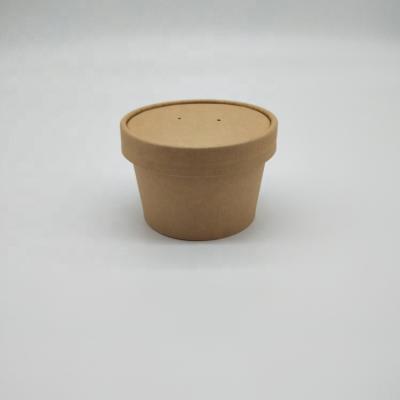 China Custom DOUBLE WALL Printed Take Away Disposable Kraft Paper Soup Cup With Lid for sale