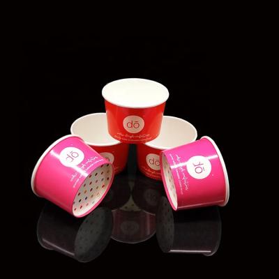 China Disposable No Smell Eco Friendly Adopt Food Grade Paper Material Custom Printed 4 oz Ice Cream Paper Cups for sale