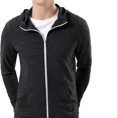 China Triblend Anti-pilling Men's Full Zip Long Sleeve Hoodie With Pocket ODM Custom for sale