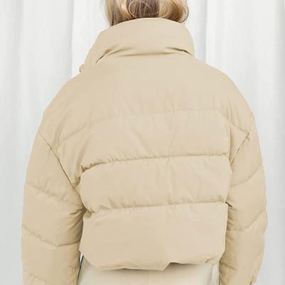 China Waterproof Women's Winter Cropped Stripper Jacket Oversized Zip-Up Stitched Puffy Shorts Down Coat for sale