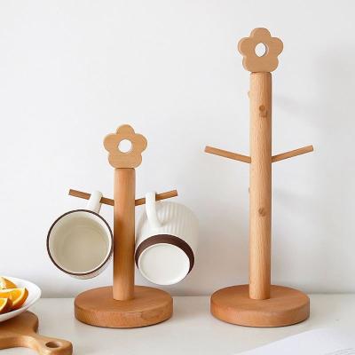 China Viable Japanese Style Wooden Branch Cup Holder Storage Jewelry Beech Household Cup Holder Tree Shaped Stand 6 for sale