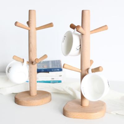 China Viable Japanese Style Household Creative Hot Selling Solid Wood Cup Holder Water Cup Holder Cup Drain Rack for sale