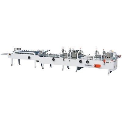 China ZH-800G Printing Stores Chemical Full Automatic Easy Operation Cardboard Folder Gluer Machine for sale