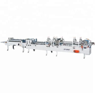 China Newest Design ZH-800D Food Automatic Lock Folder Gluer Box Bottom Side Glue Gluing Machine for sale