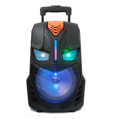 China Wireless Charger For Mobile Phone New Arrival Robot Shadow 2022 8 Inch Trolley Wheels Big Power LED Speaker Lights Portable Outdoor Speaker PSD-8002 for sale