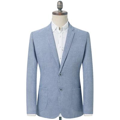 China Cheapest Anti-Static Notch Lapel Double Breasted Baby Blue Mens Suit Jacket for sale