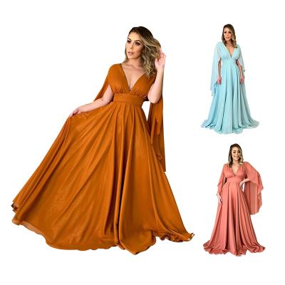 China Anti-Static Women A Line V Neck Long Bridesmaid Dress Plus Size Dress Bridesmaid Dresses for sale