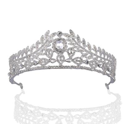 China Handmade Luxury Wedding Crown Hair Accessories Tiara Rhinestone Crown Silver Crystal Bridal Hair Crown For Crown for sale