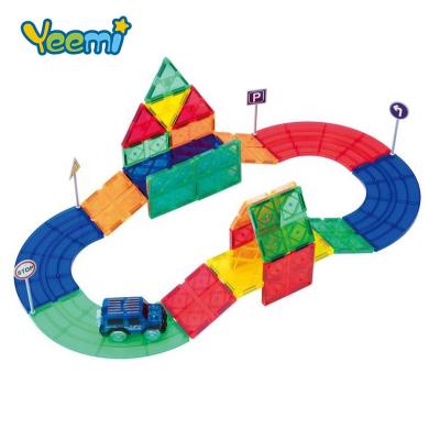 China Construction Toy Holiday Sale Children's Game Building Block Rail Car Racing Track Toy for sale