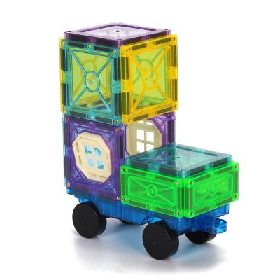 China Promotional High Quality Plastic Truck Toy Building Blocks Toy Popular Kids Magnetic Tile Building Blocks Set for sale