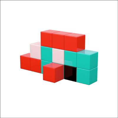 China Cartoon Toy High Quality Educational Toys Colorful Plastic Centimeter Cubes Magnetic Plastic Cube for sale