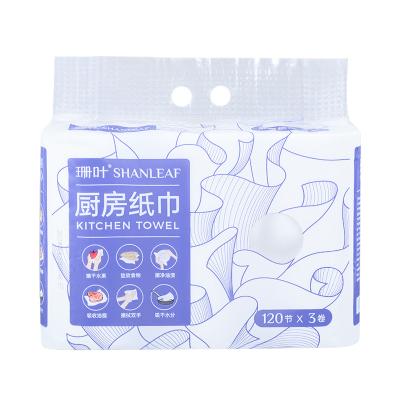 China Three Layer White Disposable Kitchen Towel Oil-absorbing Paper for sale