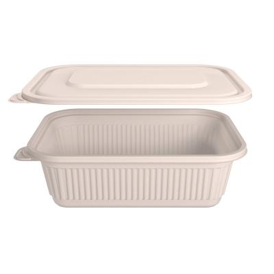 China PP/PLA Biodegradable Plastic Collapsible Corn Bento Storage Starch Bowl With Lid for sale