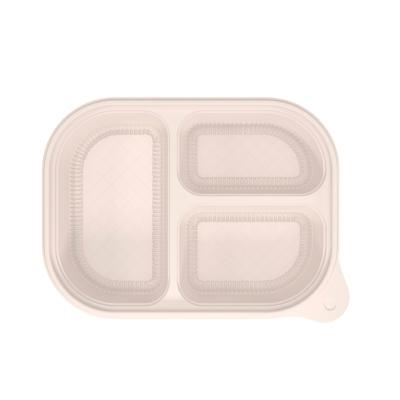 China 3 Compartments Disposable Biodegradable Food Container Lunch Bento Box for sale