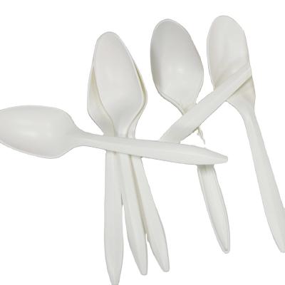 China Food Utensil Meditech Biodegradable Cornstarch Disposable Plastic Spoon and Fork Cutlery Set for sale