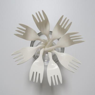 China Wholesale Eco-Friendly Disposable Biodegradable Plastic Fork and Knife Cutlery Set Cornstarch Spoon Knife for sale