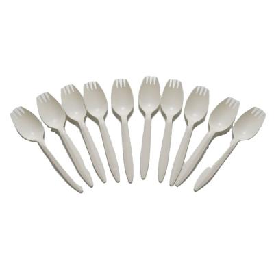 China Disposable Knife Fork Spoon Cornstarch Food Utensil Spoon Eco Friendly Biodegradable Cornstarch for sale