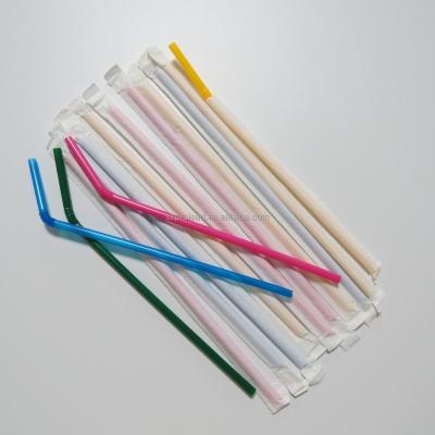 China 100% Bend Straw Color Biodegradable Plastic Biodegradable Cornstarch Disposable Straws for sale