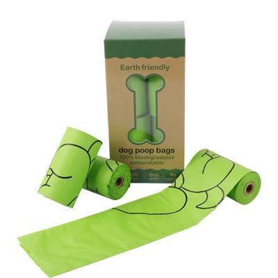 China Disposable Custom Logo PLA Dog Poop Bag Biodegradable Pet Waste Bag for sale