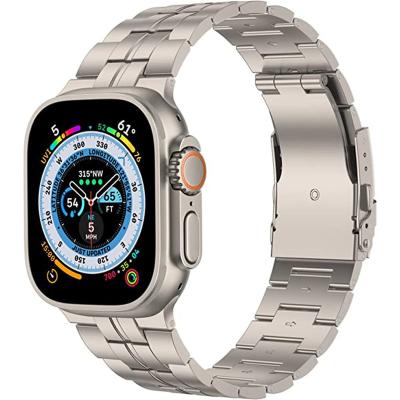 China Luxury Titanium Men's Strap For iWatch 8 Titanium 7 6 42/44/45 mm Metal Wrist Correa Strap For Apple Watch Band Ultra 8 49mm for sale