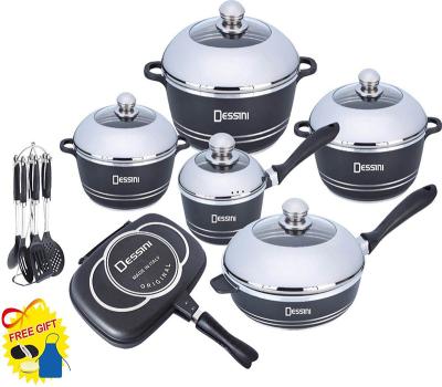 China Amazone Dessini 23pcs Hot Selling Viable Die Cast Cookware Stick Non Cooking Nonstick Pots and Pans Cookware Set for sale